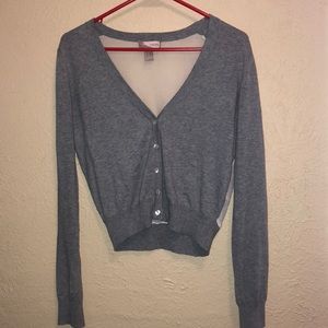 F21 XS Grey Translucent Cardigan